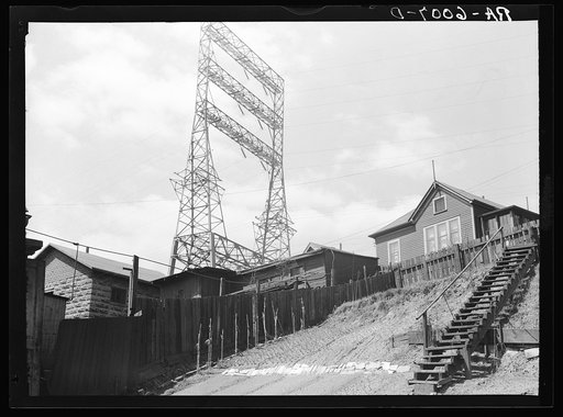 Housing alongside electric railroad. Milwaukee, Wisconsin