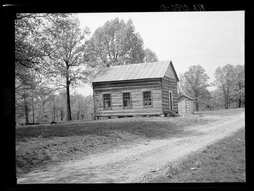 Schoolhouse on passover area to be abandoned soon. Lake of the Ozarks recreational project, Missouri