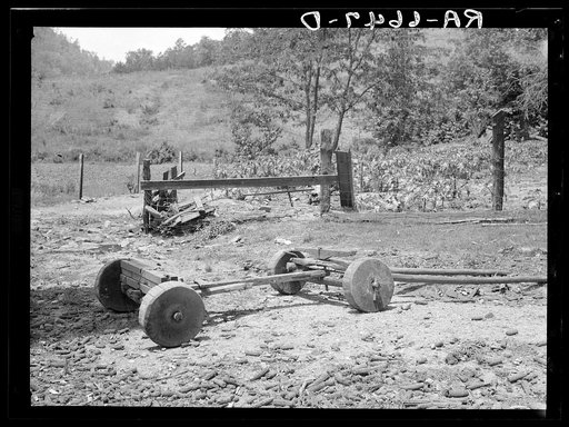 Homemade wagon with wheels of black gum on the Will Turgin farm in northwest Georgia, near Clarksville