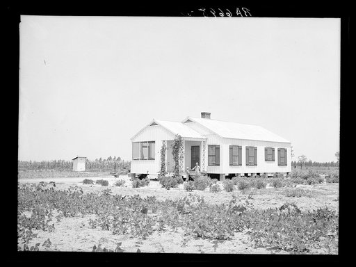 Rural Resettlement Administration house with all entrances at one end on Irwinville Farms, Georgia