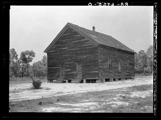 Palmetto church still frequented by white congregation at the Sandhills agricultural demonstration project. Near Cheraw, South Carolina