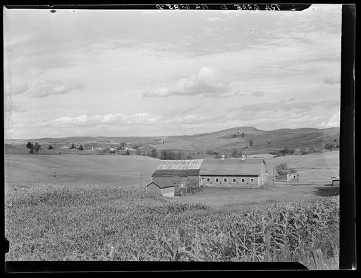 Hilly Vermont farm country near Newport, Vermont