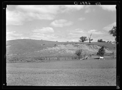Eroded Vermont dairy pasture near Troy, Vermont