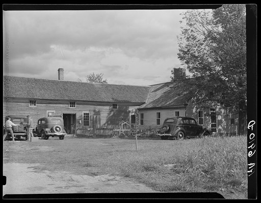 Permanent summer residents are now using many of Vermont's, Maine's, and New Hampshire's old farmhouses. This one is near Hancock, New Hampshire