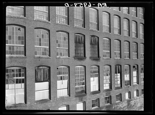 Typical section of wall of the old part of Amoskeag mills. Manchester, New Hampshire