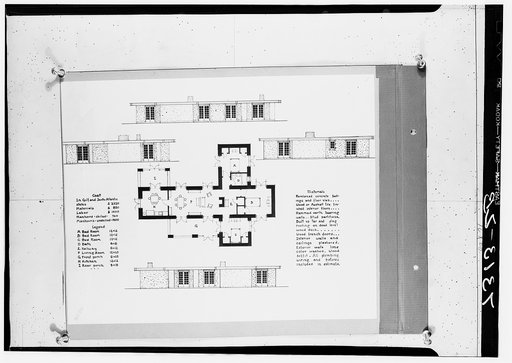Plan of rammed earth house. Alabama