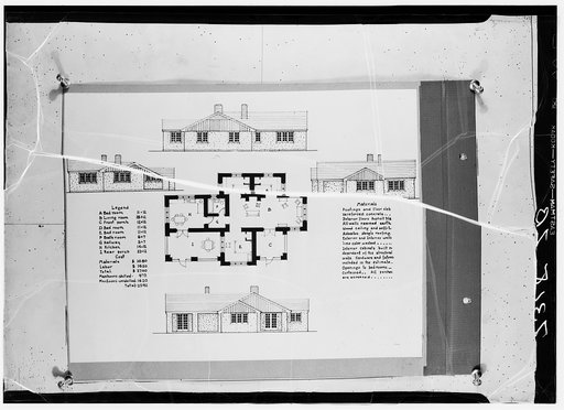 Plan of rammed earth house. Alabama
