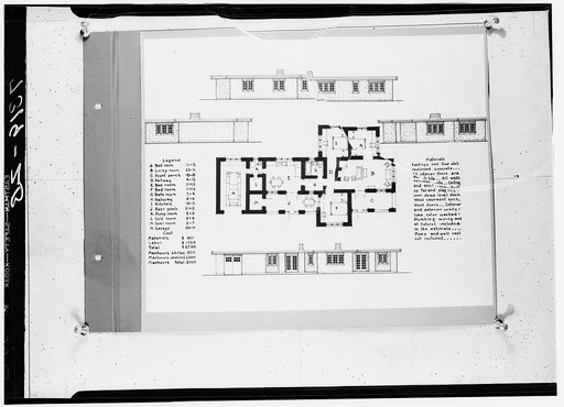 Plan of rammed earth house. Alabama