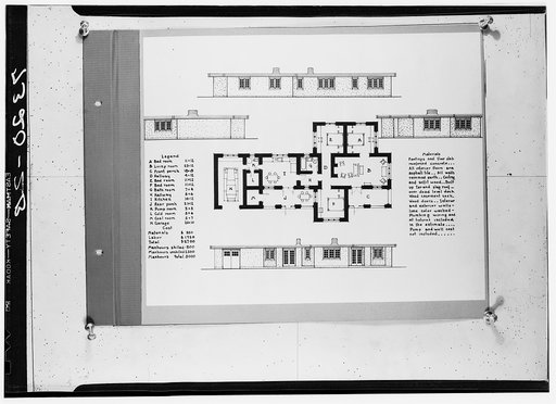 Plan of rammed earth house. Alabama