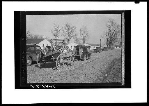 Wicker family pulling into group homes project with meager household furnishings. Southeast Missouri