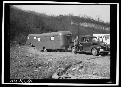 Farm Security Administration trailer for defense workers