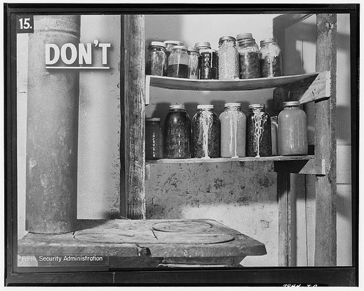 This is a poor place to keep canned foods. The jars are too near the stove
