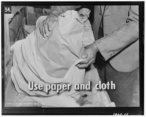 Then bag the meat with cloth