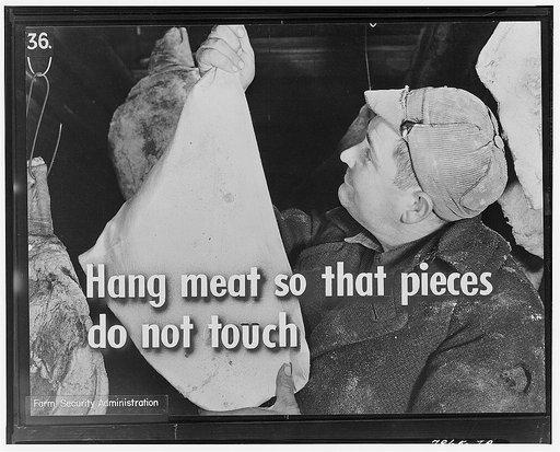Hang meat so that pieces do not touch