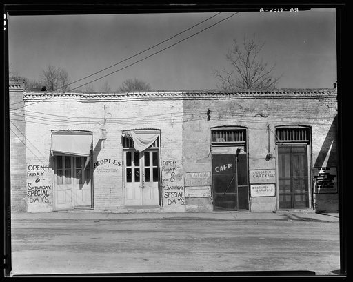 Main street storefronts. Edwards, Mississippi
