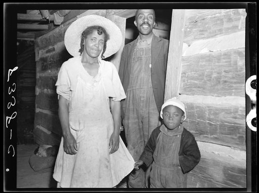 Nat Williamson with wife and one child. Guilford County, North Carolina
