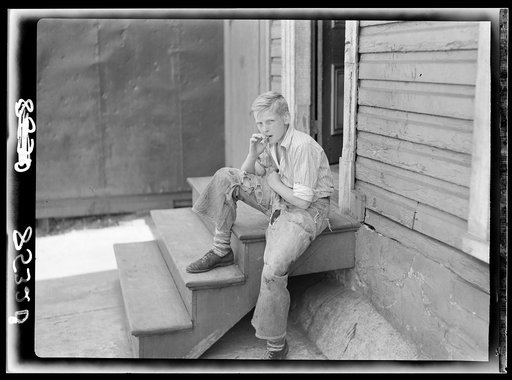 Young boy in Baltimore slum area. Maryland
