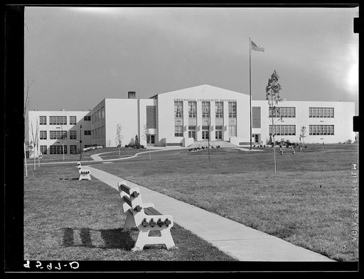 Community buildings and school. Greenhills, Ohio