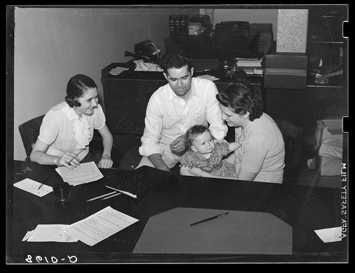 Prospective tenants of Greenhills project being interviewed in family selection office. Ohio