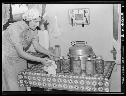 Rehabilitation client and canned goods. Lancaster County, Nebraska