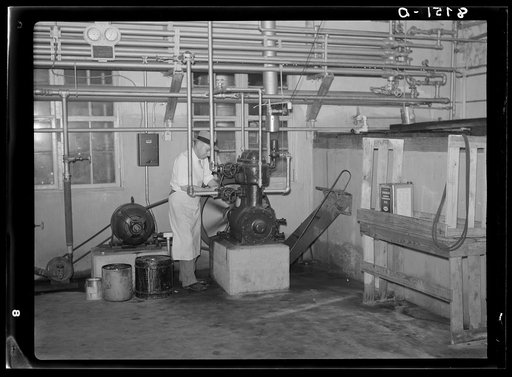 Cooling system in co-op creamery. Baldwin City, Kansas