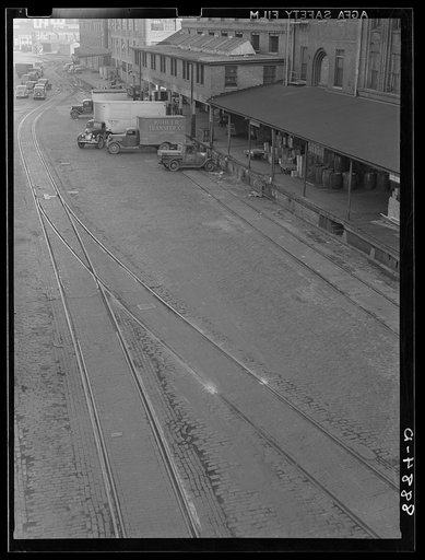 Trucks in the wholesale district. Omaha, Nebraska