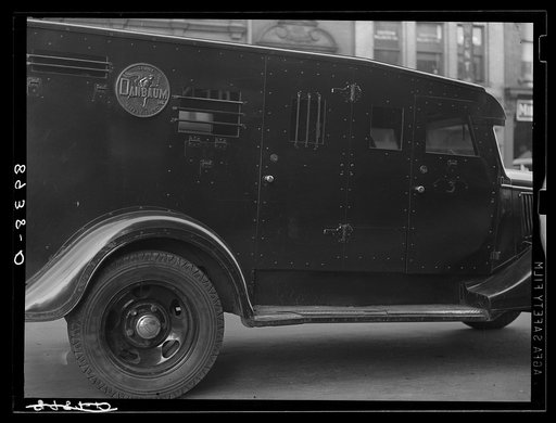 Armored car of Danbaum service. Omaha, Nebraska