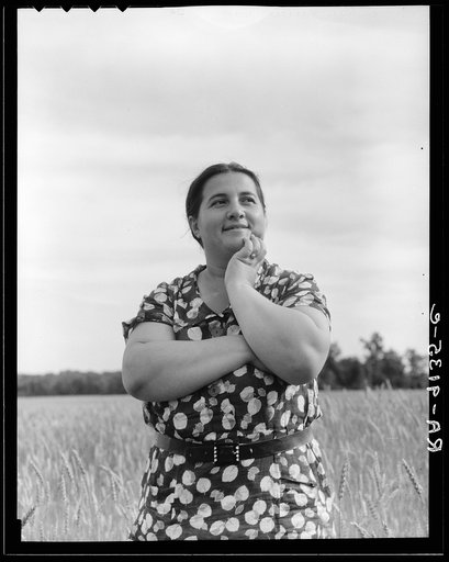Hightstown, New Jersey. Jewish-American farm mother, Mrs. Cohen, wife of the farm manager