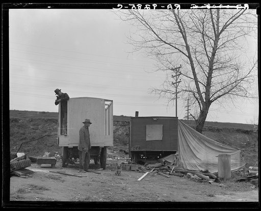A new home on wheels (father and son). Yuba County, California