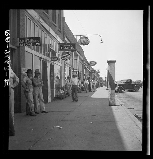 Main street during 1936 drought. Sallisaw, Sequoyah County, Oklahoma
