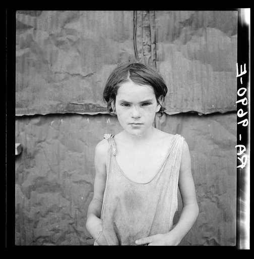 Child living in Oklahoma City shacktown