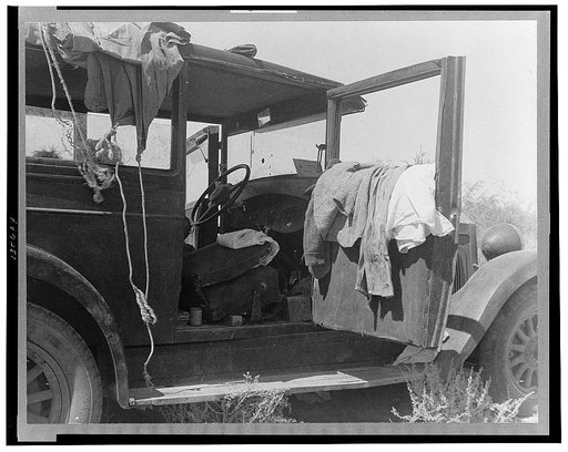 The only home of a depression-routed family of nine from Iowa