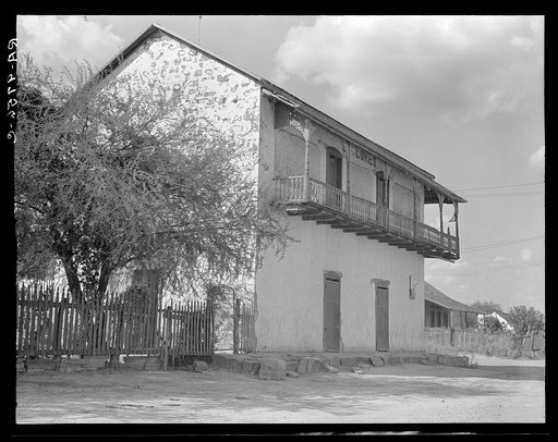 Type of house on the American-Mexican border. Rio Grande Valley, near Rio Grande City, Texas