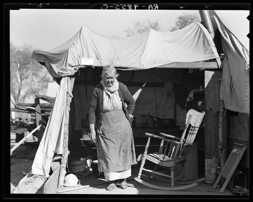 Grandmother of twenty-two children from farm in Oklahoma. Now living in Kern migrant camp, California