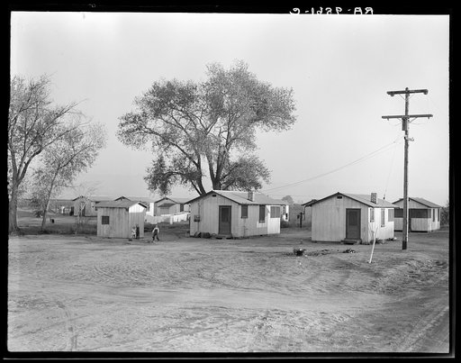Housing for workers of the Frick Ranch, California. The condition and plan of this camp show marked influences of Resettlement Administration camps for migrants in this community