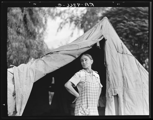 Migratory woman, Greek, living in a cotton camp near Exeter, California