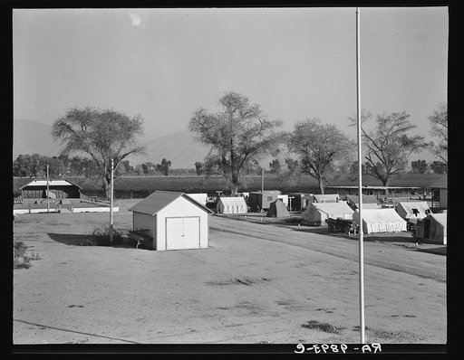 View of Kern migrant camp, community center at left. California