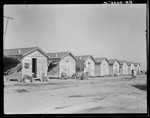 Company housing for cotton workers near Corcoran, California