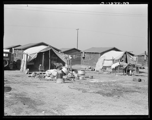 Company housing for cotton workers near Corcoran, California