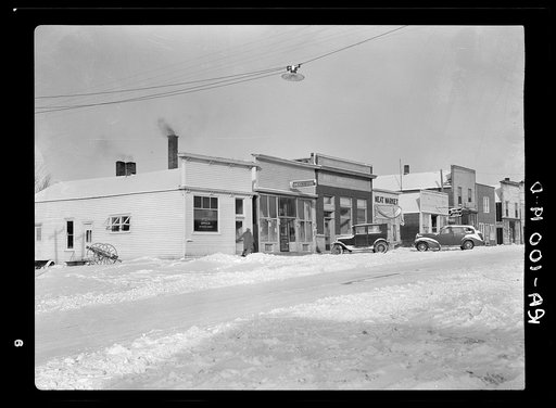 Main street of Dickens, Iowa