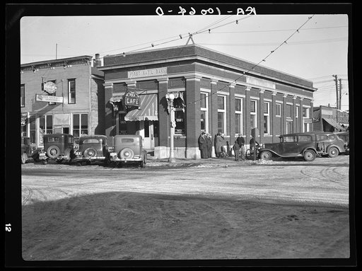 Former bank building in Milford, Iowa. Now a cafe