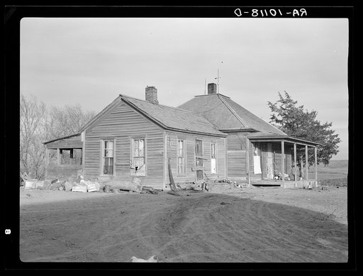 Home of owner-operator, Little Sioux Township, Woodbury County. The years of drought and bad crops have drained resources to keep up taxes. This man owns four to six hundred acres of land