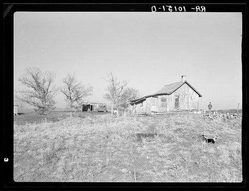 Residence of John Scott near Ringgold County, Iowa. He is a hired farm hand, but has had no recent work other than Works Progress Administration (WPA)