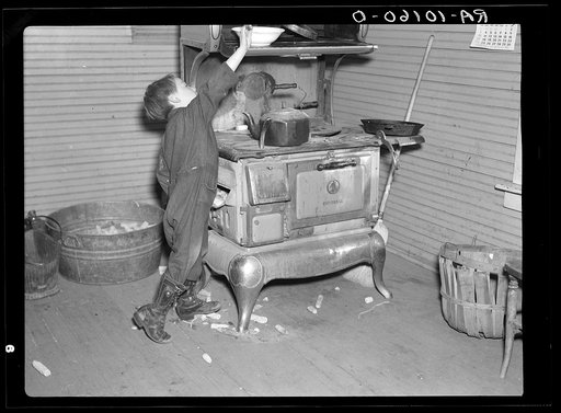 Kitchen corner of James Kelleher's house. He is a hired man living near Grand Ridge, Illinois