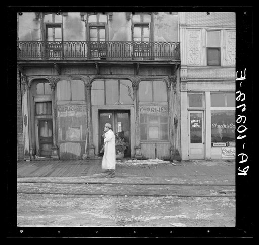 A street in Cairo, Illinois, during the flood