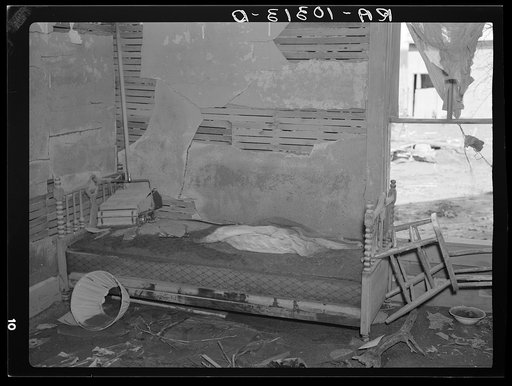 Corner of living room in farmhouse after flood had passed through Point Township. Posey County, Indiana
