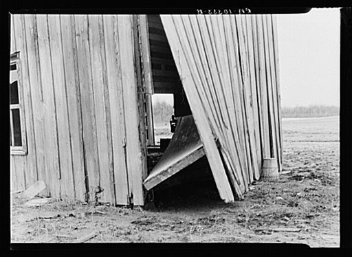 Closeup of Indiana farmhouse after the flood. Posey County, Indiana
