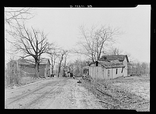 An Indiana farmhouse flung into the road by force of the flood. Posey County, Indiana
