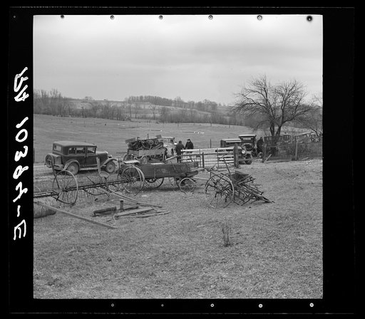 Some of the farm equipment of Frank Sheroan, tenant farmer, which was sold at his closing-out sale