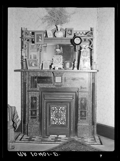 Fireplace and mantel in a Mount Vernon, Indiana, home